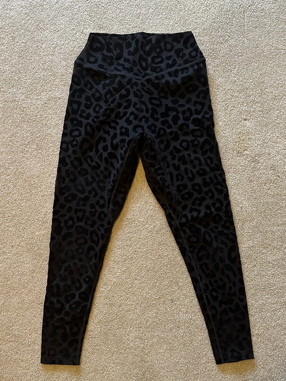 Balance Athletica Black Flocked Cheetah Print Leggings